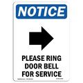 Signmission OSHA Notice, 7" Height, Please Ring Door Bell Sign With Symbol, 7" X 5", Portrait OS-NS-D-57-V-17583